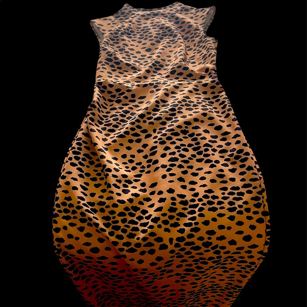 Leopard tight long dress
